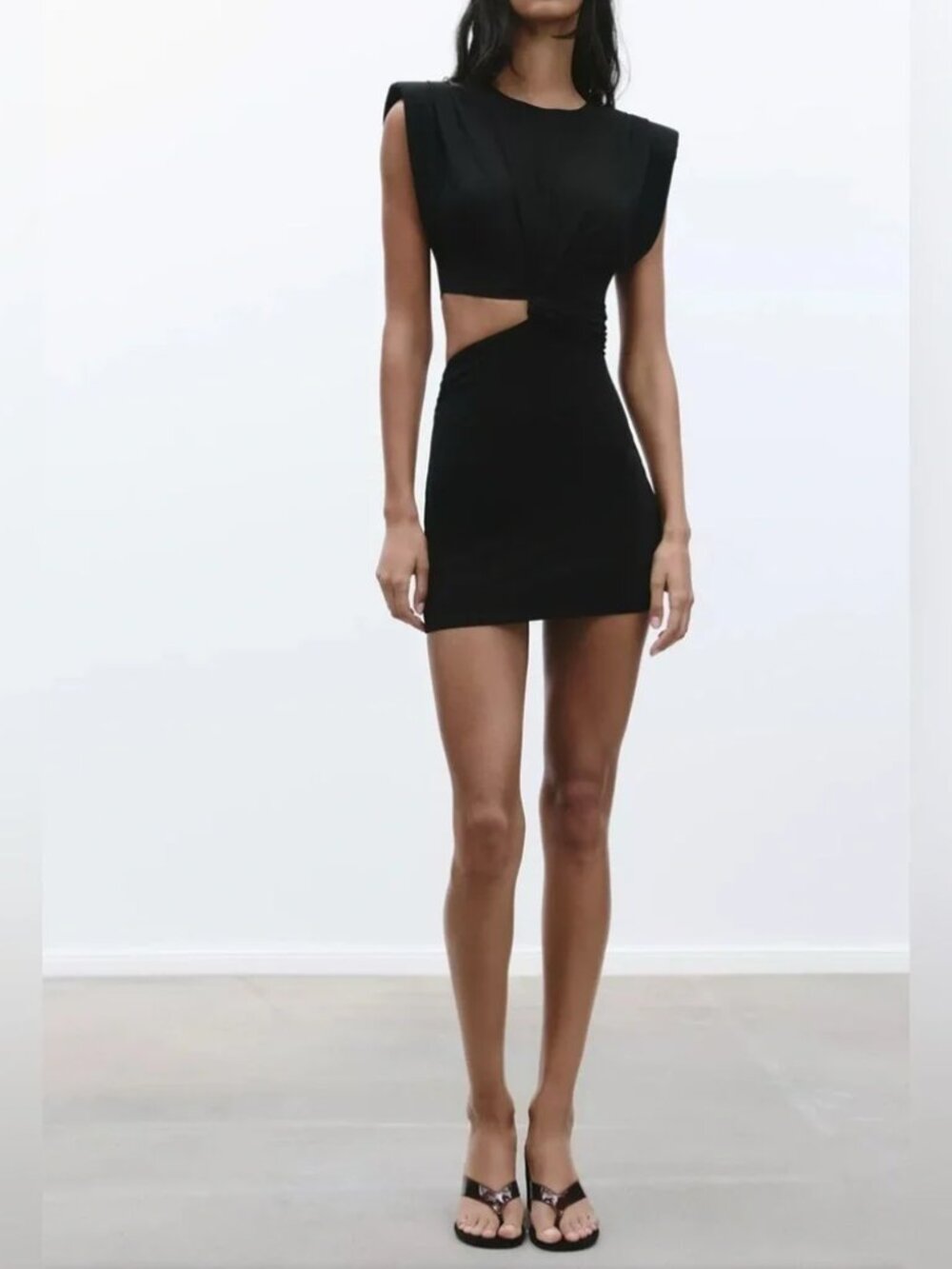 Black mini dress cutouts